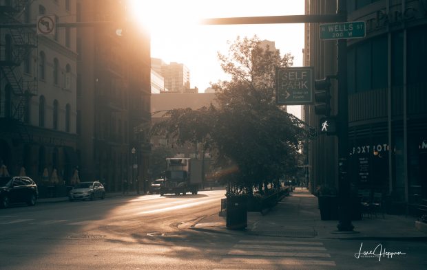 Chicago - Sonnenaufgang in der Stadt (Black Mist Filter 1/4)