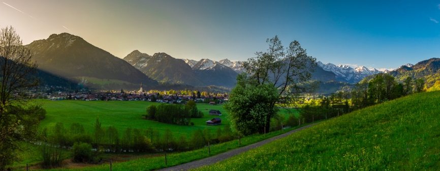 Panoramafoto Sonnenaufgang in Oberstdorf