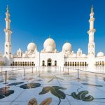 Fotos Sheikh Zayid Moschee Abu Dhabi am frühen Morgen